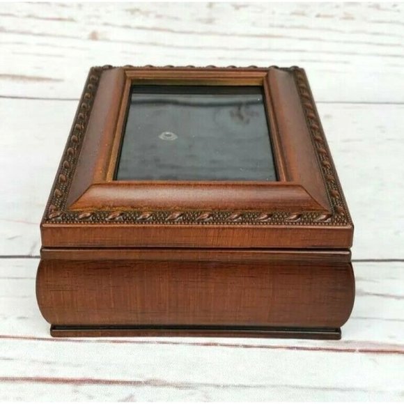 Rare Design Small Wooden Velvet Interior Picture Frame & Jewelry Box - Picture 3 of 12